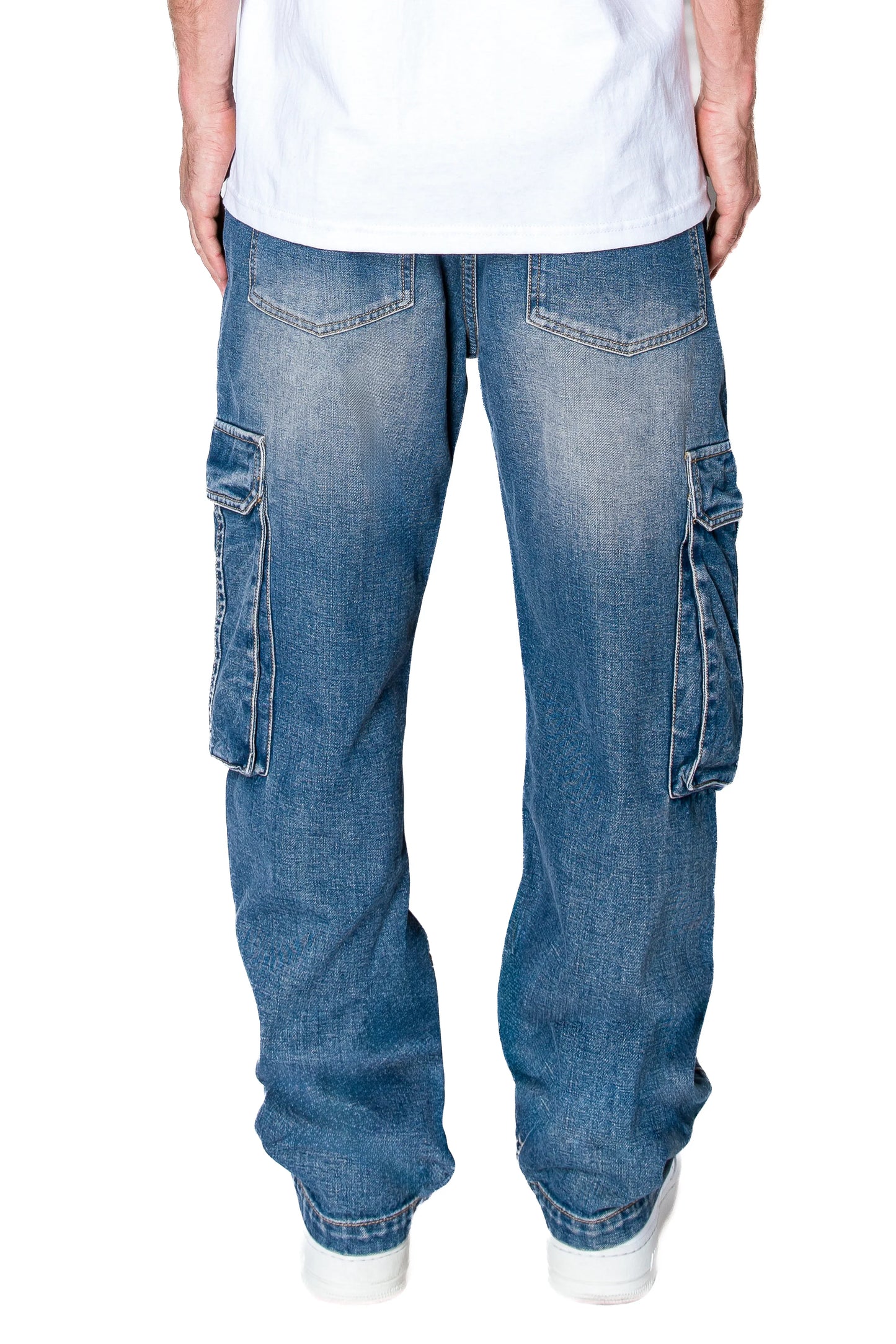 Men's Baggy Fit Cargo Denim Jeans