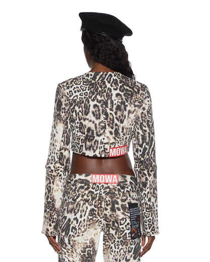 MOWALOLA CROP JACKET CHEETAH