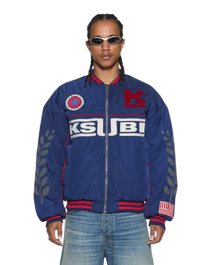 ZOOM MA-1 BOMBER JACKET SATIN BLUE