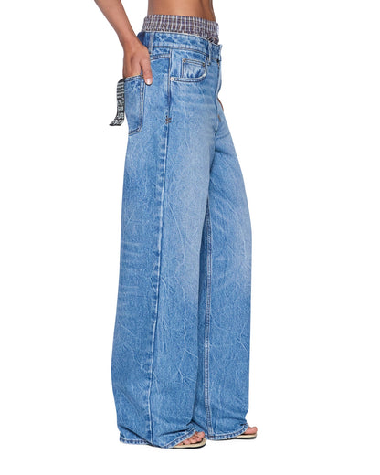 LOW RIDER JEAN LIBERTY BLUE PLAID