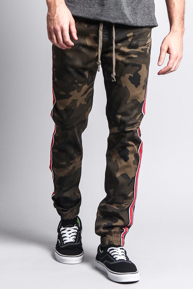 Men's Track Style Side Striped Joggers