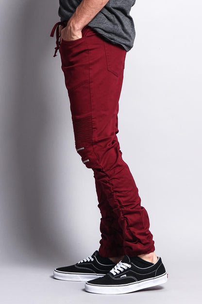 Scrunch Stacked Biker Twill Jogger Pants