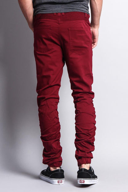Scrunch Stacked Biker Twill Jogger Pants