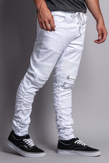 Scrunch Stacked Biker Twill Jogger Pants