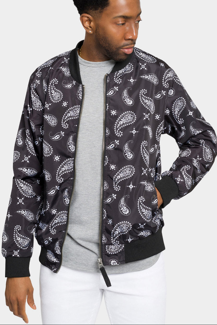Paisley Print Bomber Jacket