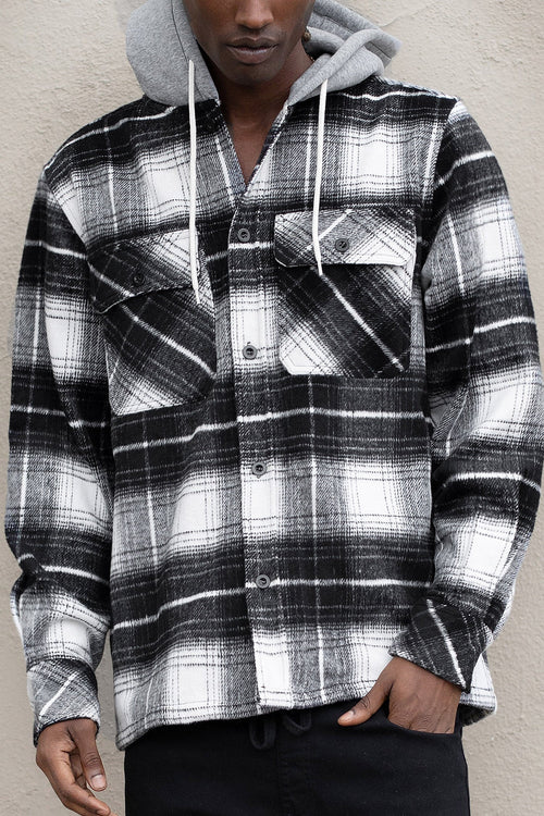 Men's Essential Hooded Flannel Overshirt