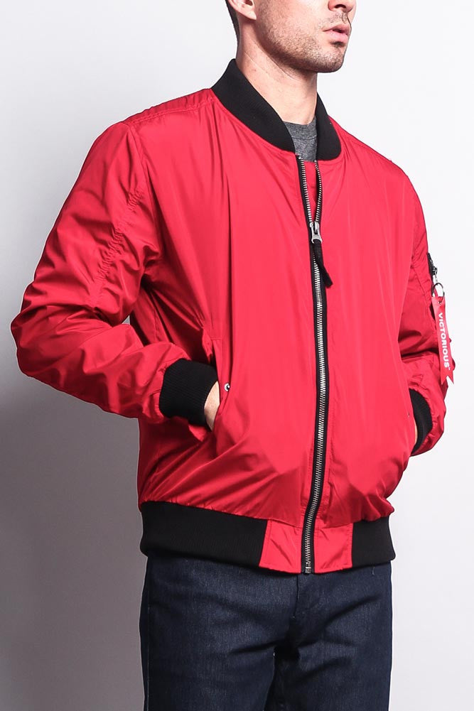 Contrast Lightweight Bomber Flight Jacket