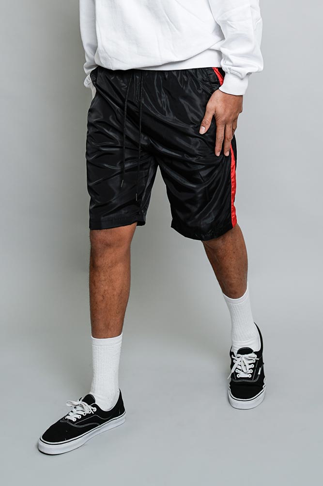 Side Striped Windbreaker Shorts