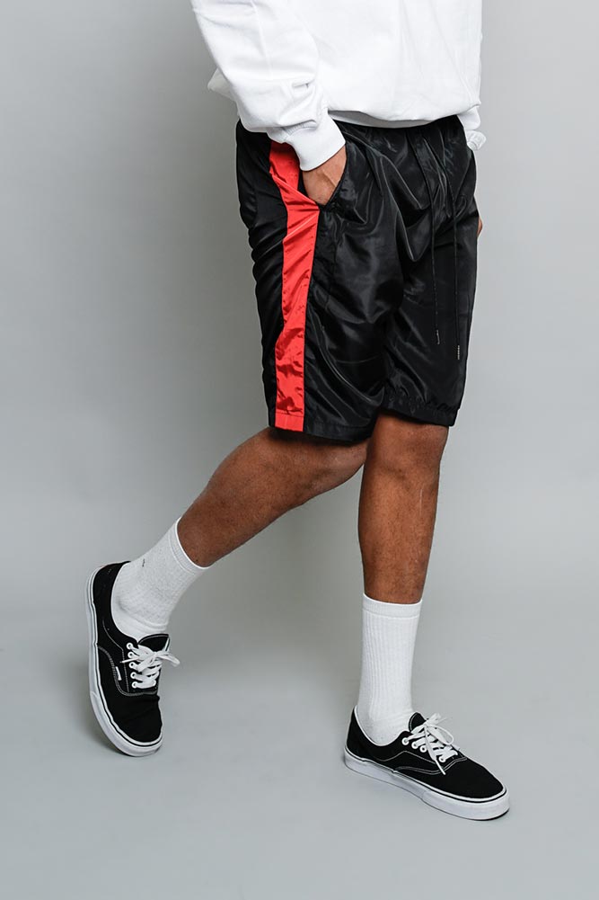 Side Striped Windbreaker Shorts