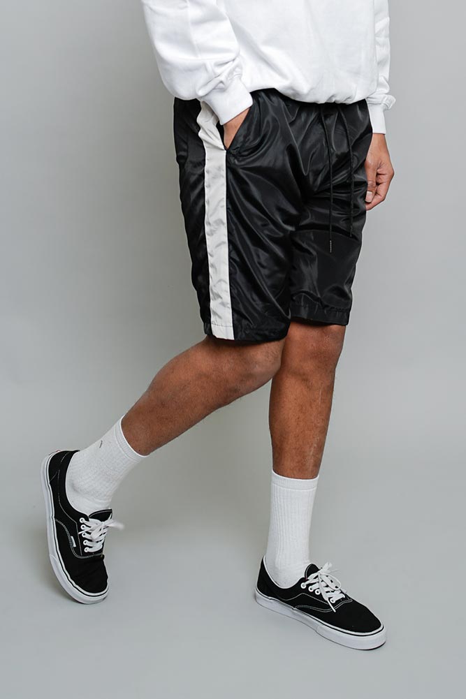 Side Striped Windbreaker Shorts