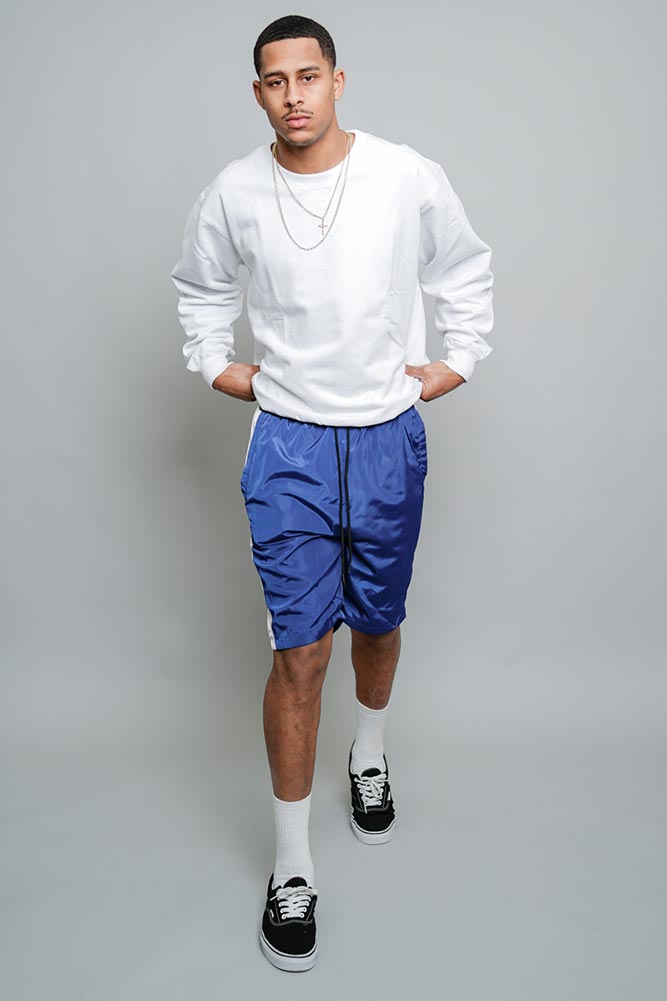 Side Striped Windbreaker Shorts