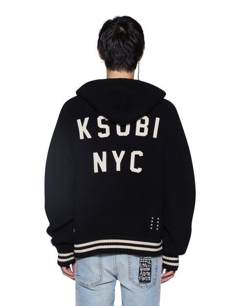 BOXER ZIP KNIT HOODIE MIDNIGHT