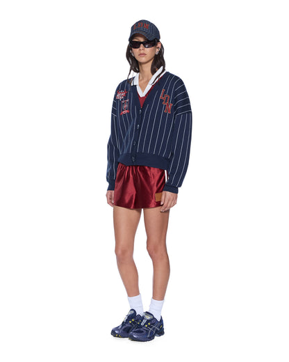 DEAN CARDIGAN NAVY PINSTRIPE