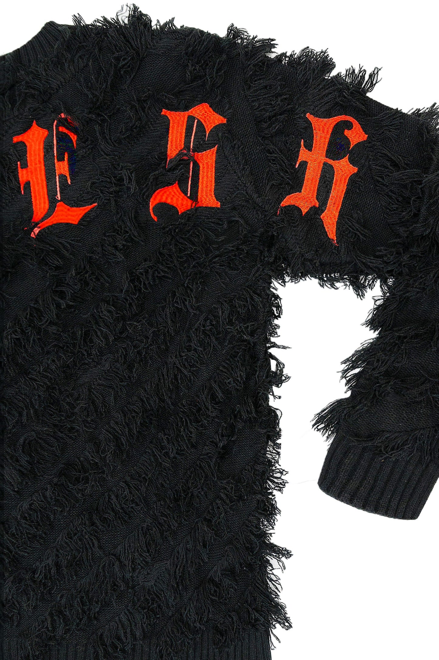 Thread Fringe Embroidered Sweater