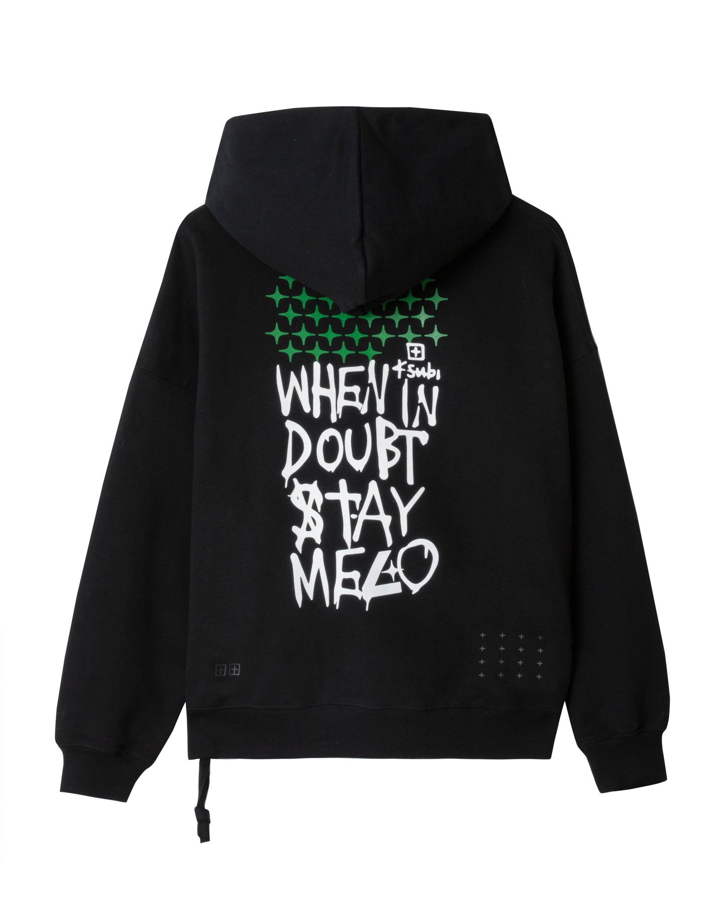 KSUBI X STAYME7O EKCESS HOODIE JET BLACK