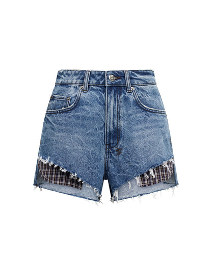 KUT OFF DENIM SHORT LIBERTY BLUE PLAID
