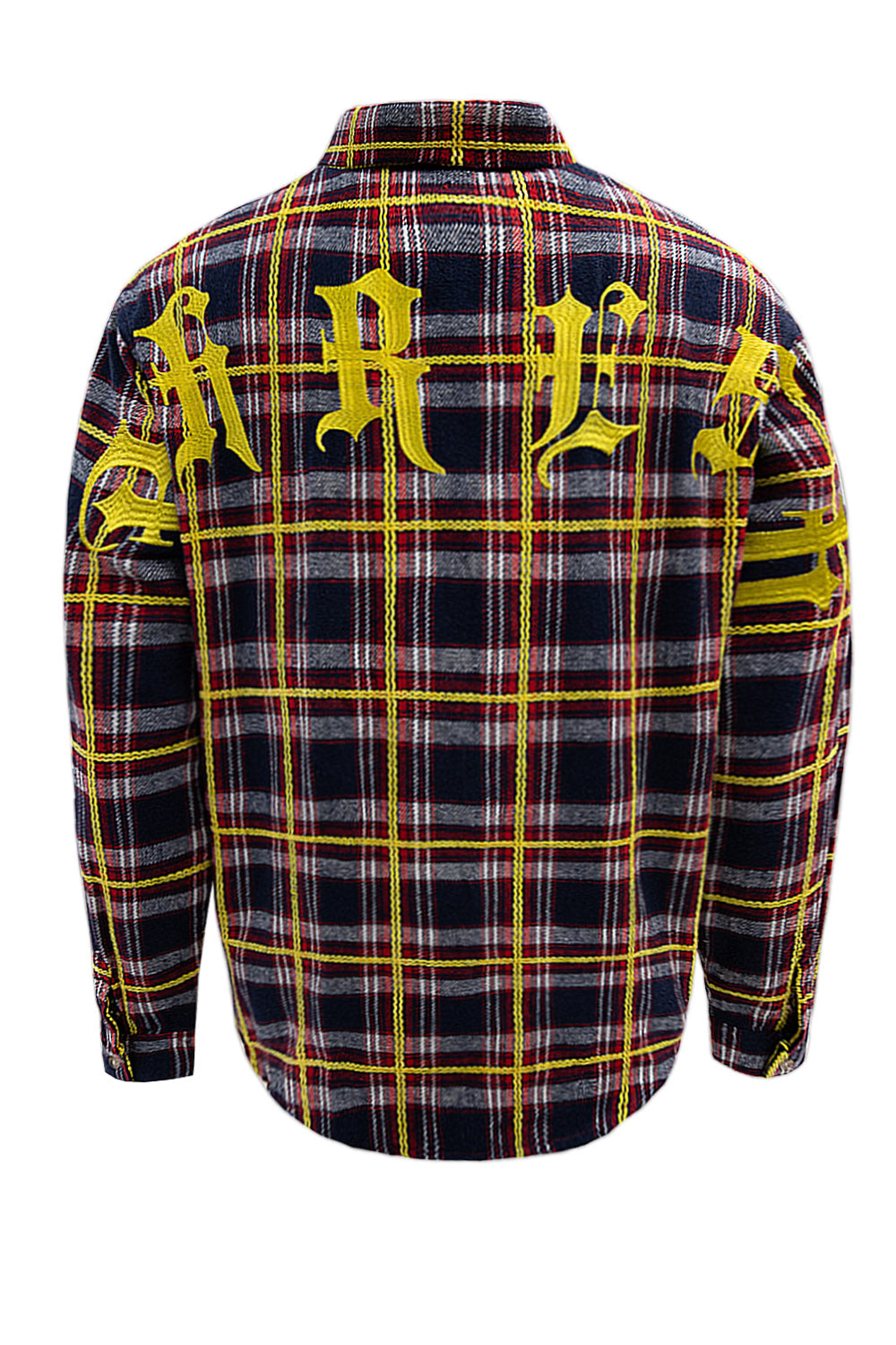Men's Premium Embroidered Patch Work Heavy Flannel Shirt