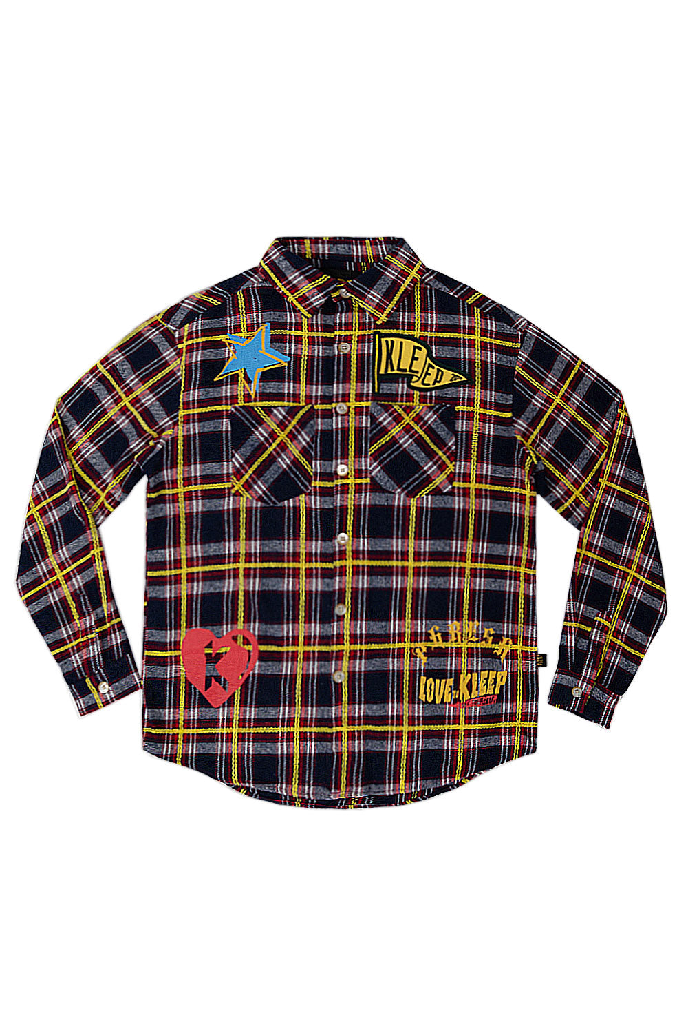 Men's Premium Embroidered Patch Work Heavy Flannel Shirt