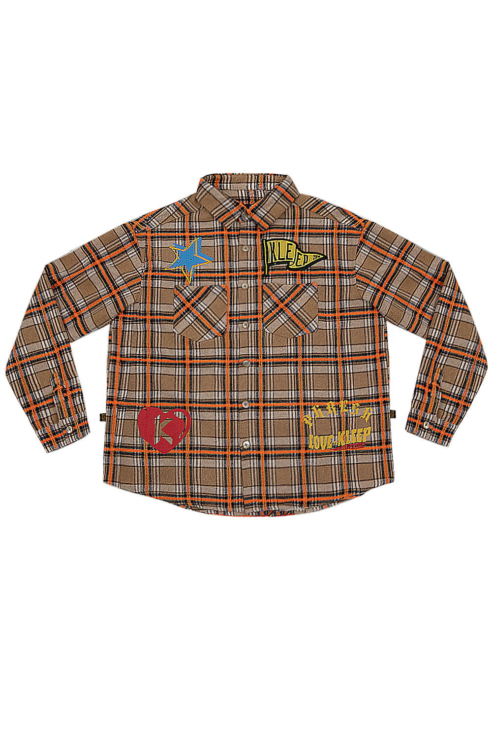 Men's Premium Embroidered Patch Work Heavy Flannel Shirt