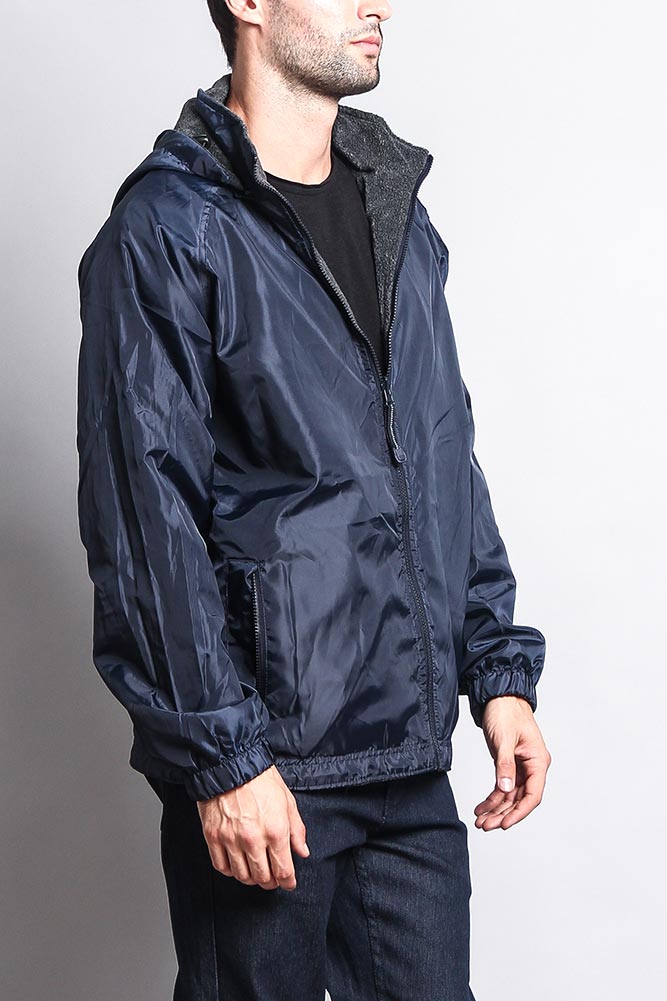 Reversible Windbreaker Hooded Jacket