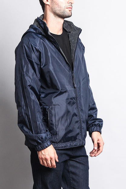 Reversible Windbreaker Hooded Jacket