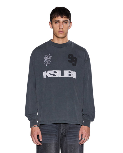 RUGGED EKCESS LS TEE BLASTED BLACK