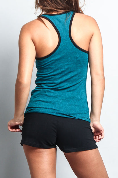 Women's Basic Contrast Piping Light Weight Tank Top (2-Pack)
