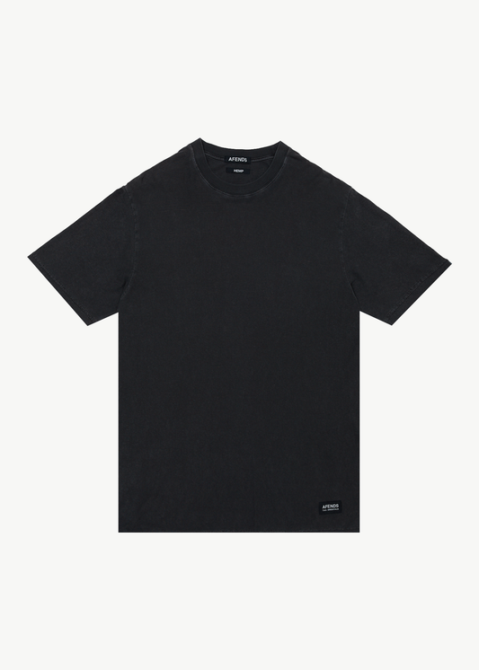 AFENDS Mens Classic - Retro Tee - Stone Black