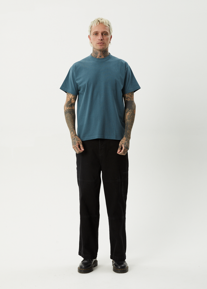 AFENDS Mens Genesis - Heavyweight Boxy Tee - Fuel