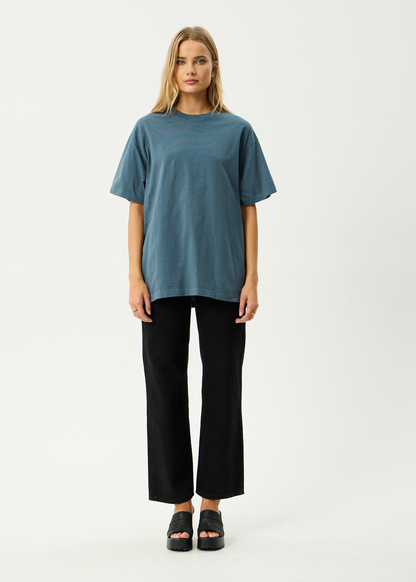AFENDS Mens Genesis - Heavyweight Boxy Tee - Fuel