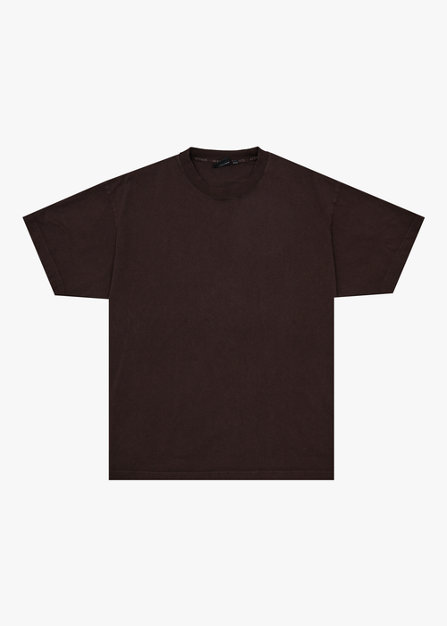 AFENDS Mens Genesis - Heavyweight Boxy Tee - Washed Coffee