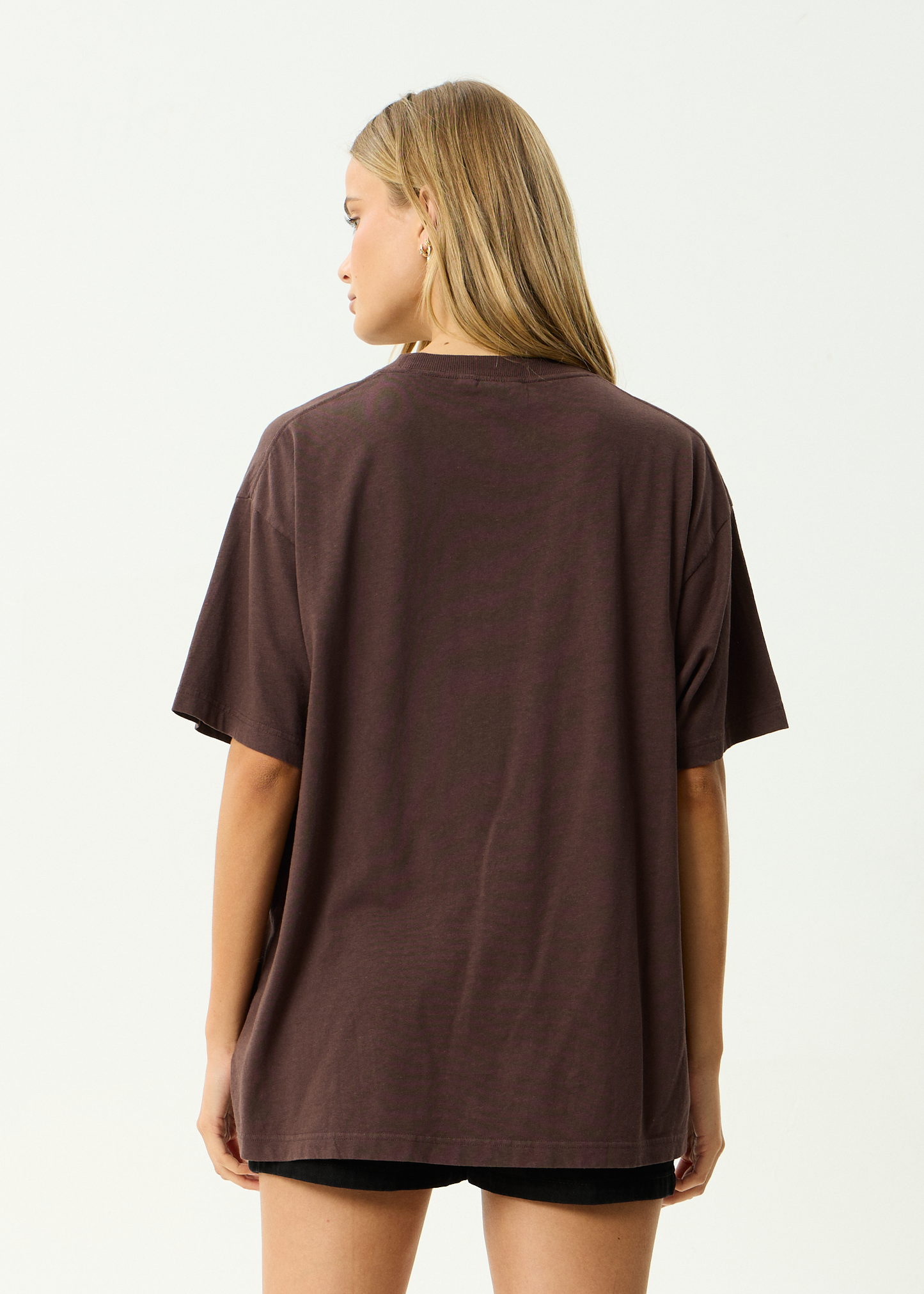AFENDS Mens Genesis - Heavyweight Boxy Tee - Washed Coffee