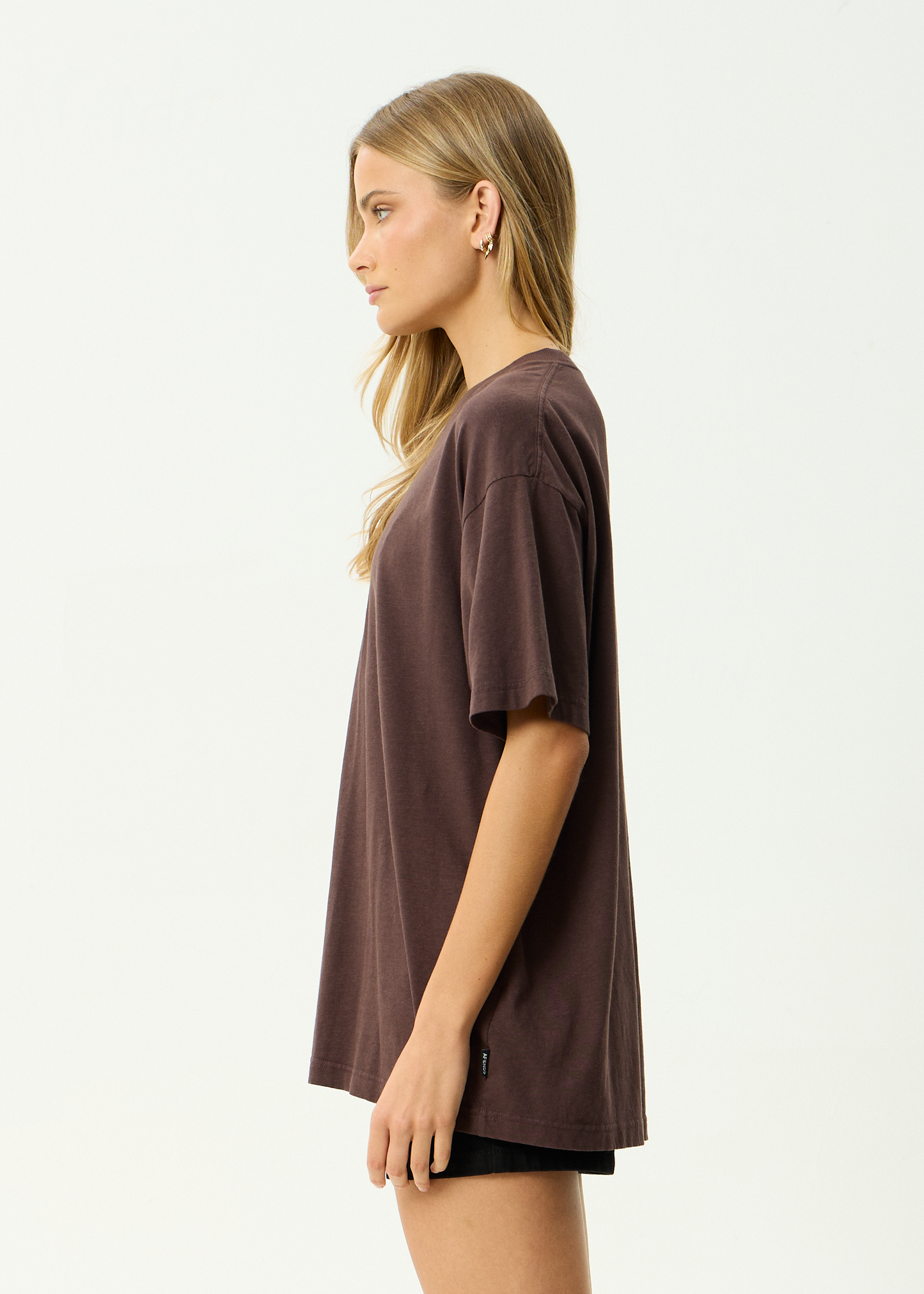 AFENDS Mens Genesis - Heavyweight Boxy Tee - Washed Coffee