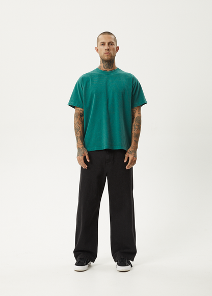 AFENDS Mens Genesis - Heavyweight Boxy Tee - Washed Pine