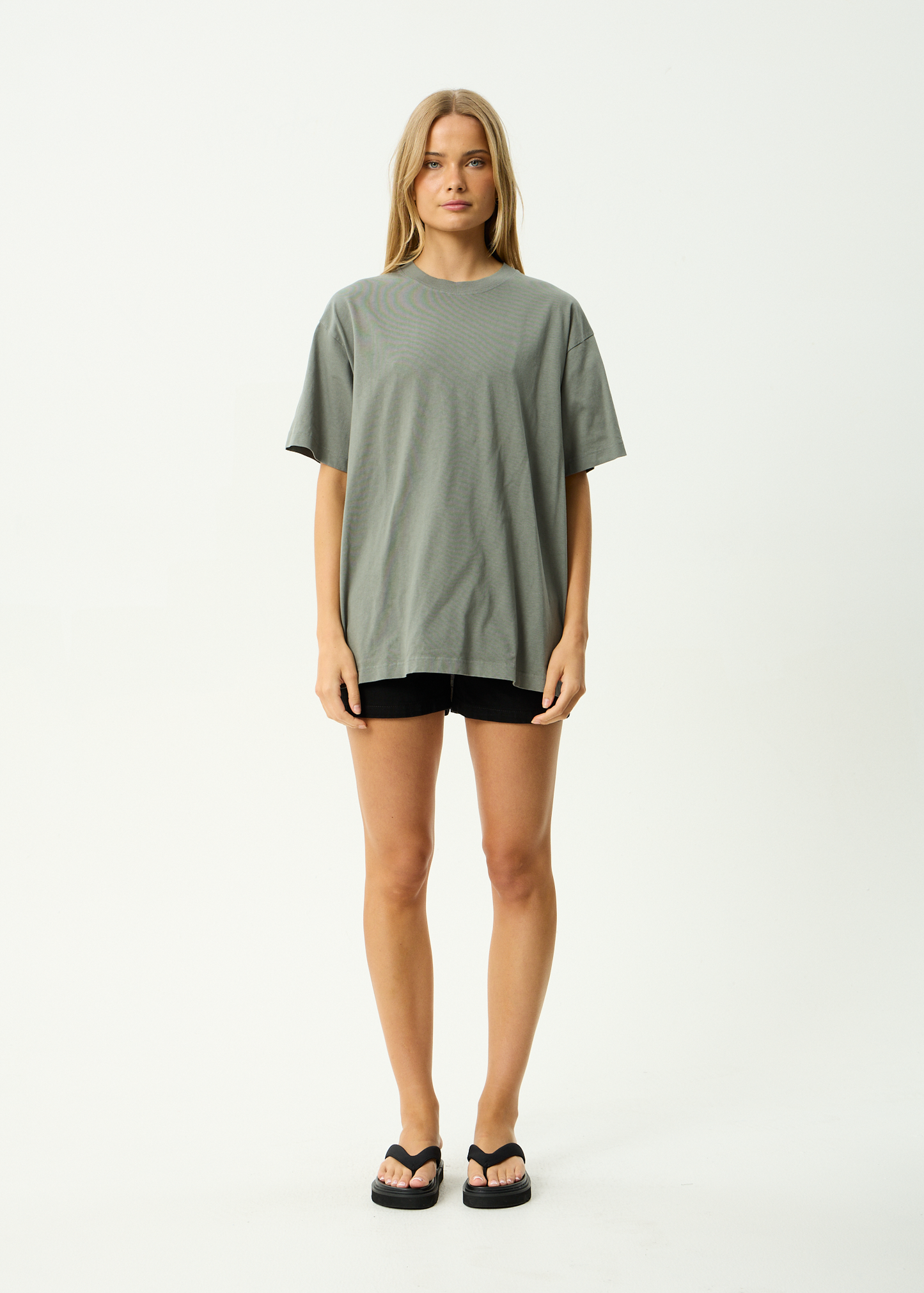 AFENDS Mens Genesis - Heavyweight Boxy Tee - Washed Sycamore