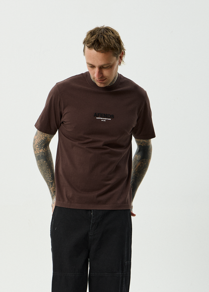 AFENDS Mens Vinyl - Retro Tee - Washed Coffee