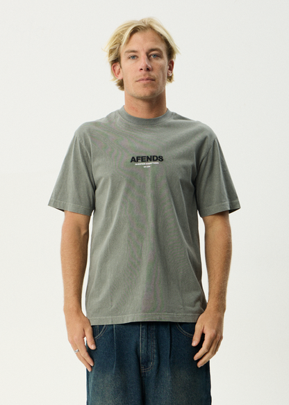 AFENDS Mens Vinyl - Retro Tee - Washed Sycamore