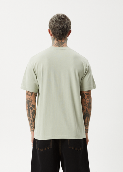 AFENDS Mens Flame - Retro Tee - Eucalyptus