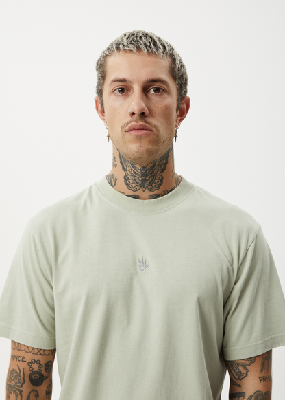 AFENDS Mens Flame - Retro Tee - Eucalyptus