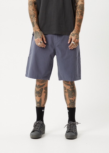 AFENDS Mens Harper - Canvas Workwear Short 20" - Marlin
