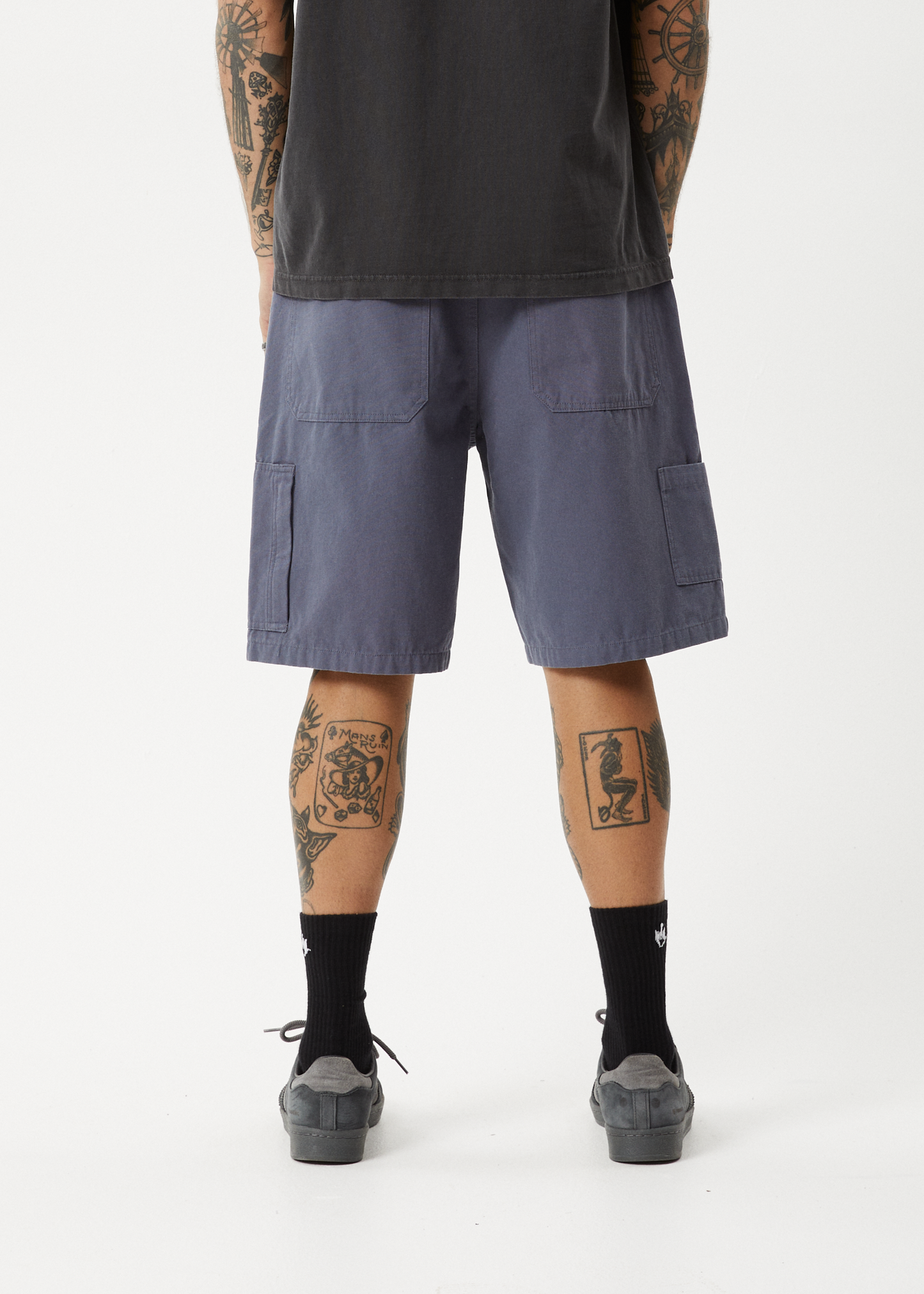 AFENDS Mens Harper - Canvas Workwear Short 20" - Marlin