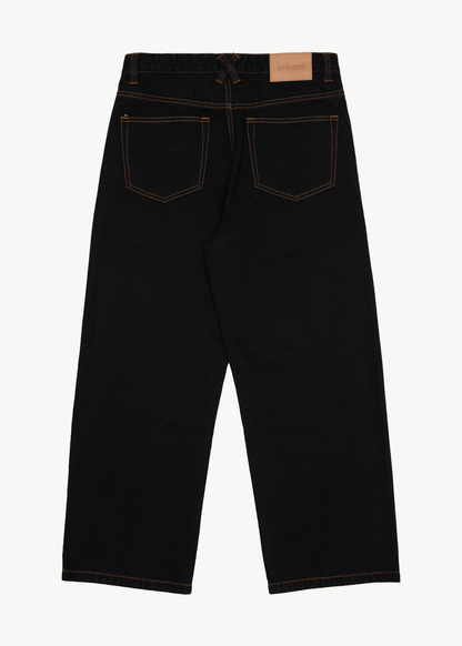 AFENDS Mens Pablo - Denim Baggy Jean - Washed Black