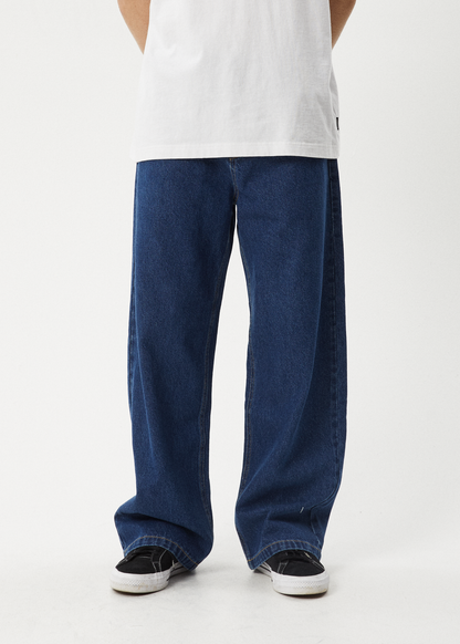 AFENDS Mens Pablo - Denim Baggy Jean - Authentic Blue