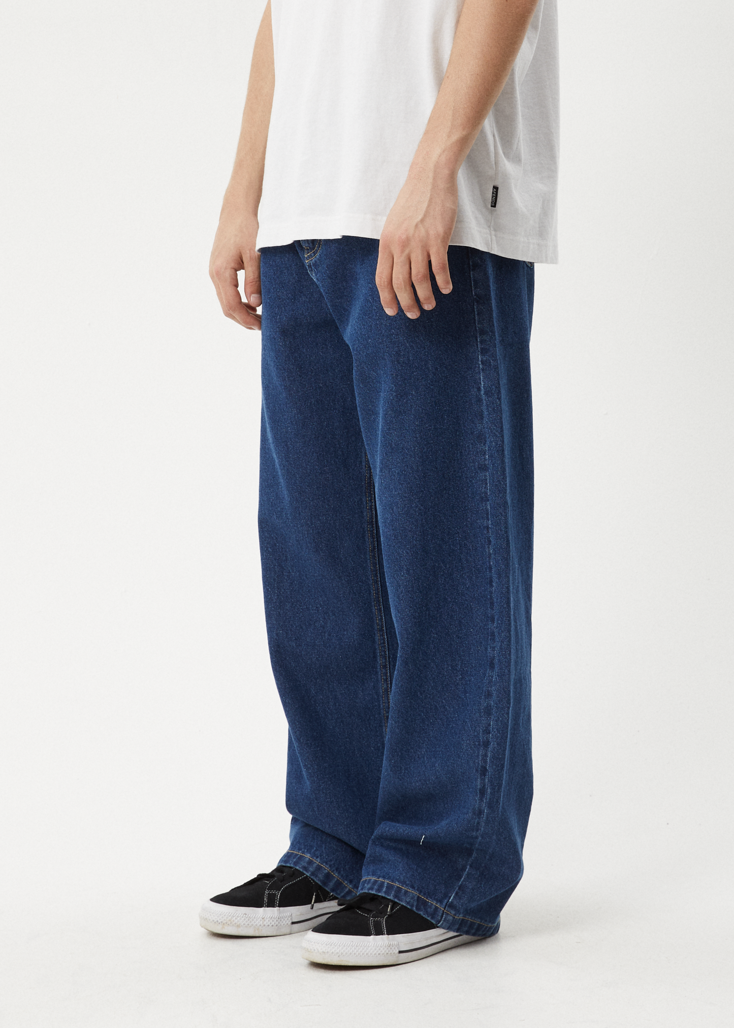 AFENDS Mens Pablo - Denim Baggy Jean - Authentic Blue