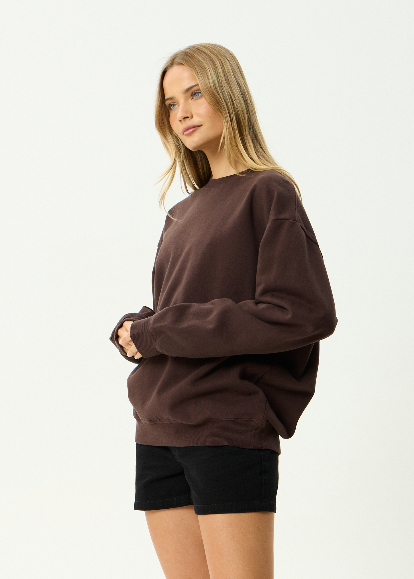 AFENDS Mens Genesis - Crew Neck - Washed Coffee