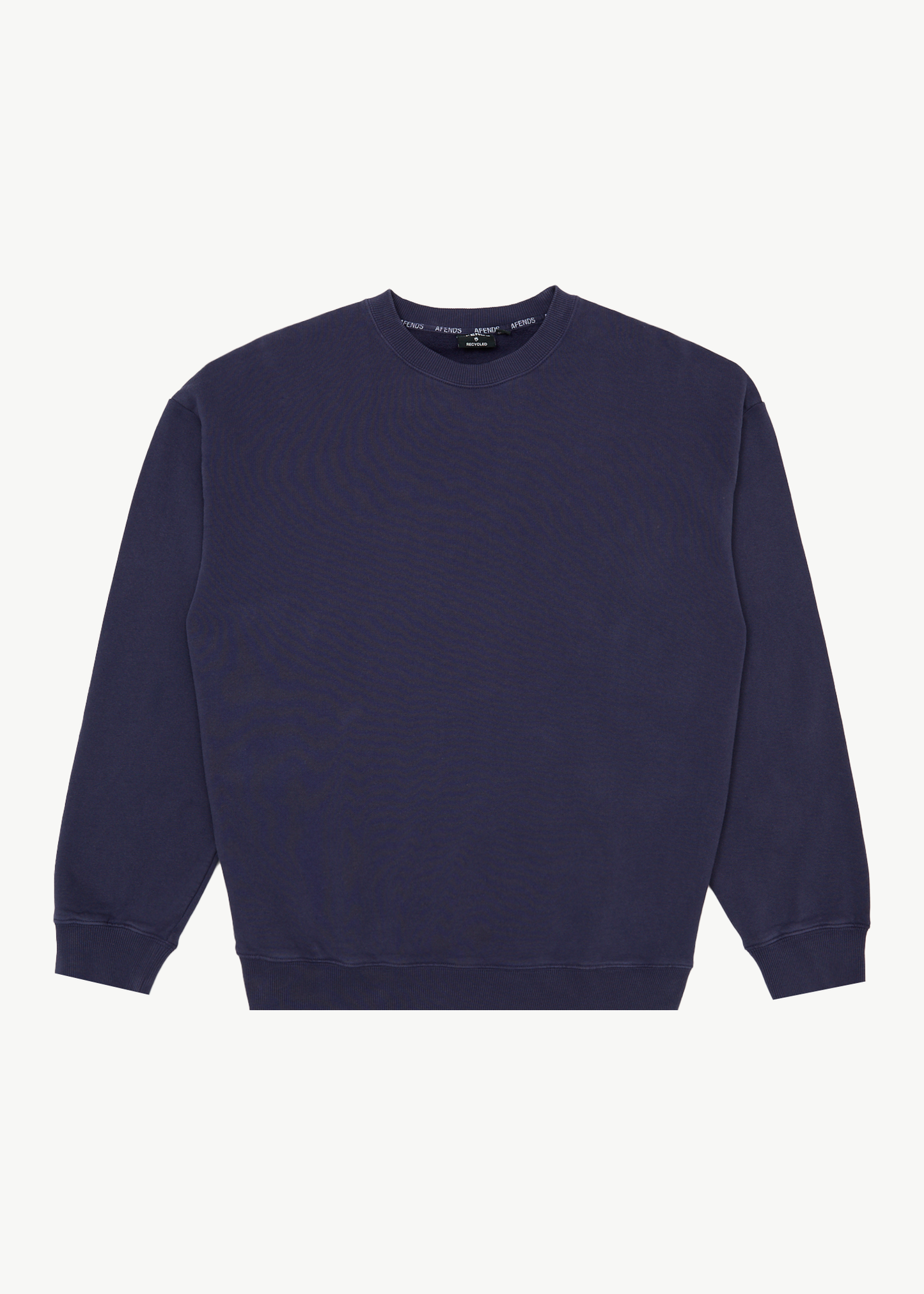 AFENDS Mens Genesis - Crew Neck - Washed Deep Sea