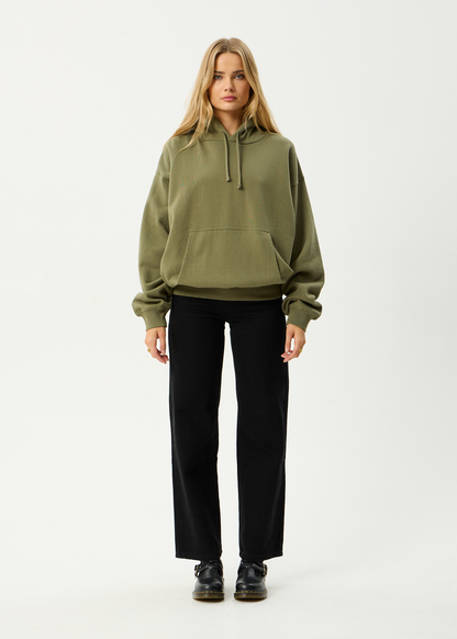 AFENDS Mens Genesis - Boxy Hoodie - Military