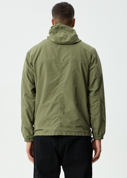 AFENDS Mens System - Water Resistant Spray Anorak Jacket - Military