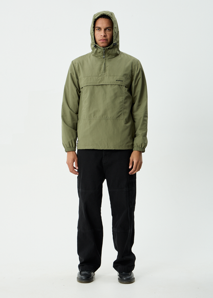 AFENDS Mens System - Water Resistant Spray Anorak Jacket - Military