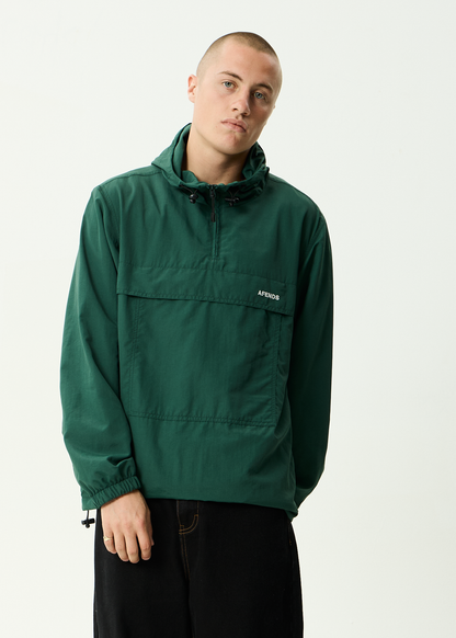 AFENDS Mens System - Water Resistant Spray Anorak Jacket - Pine